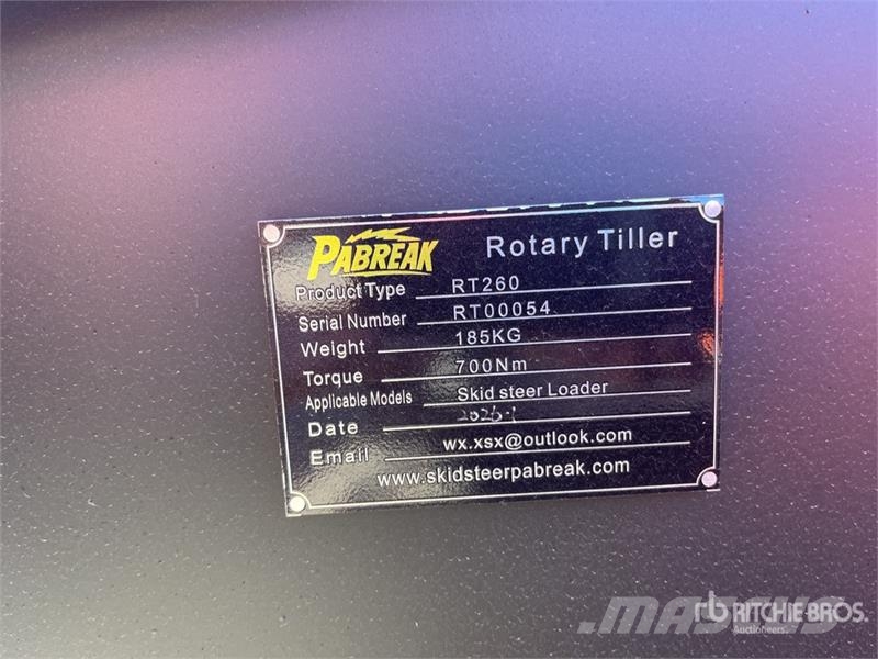 PABREAK RT260 1830 mm Skid Steer Tiller (Unused) Почвеные фрезы