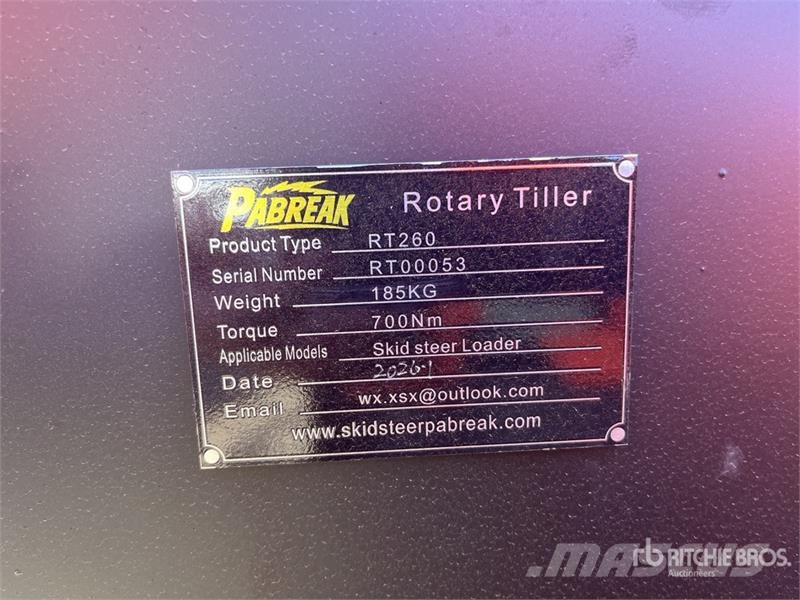 PABREAK RT260 1830 mm Skid Steer Tiller (Unused) Почвеные фрезы