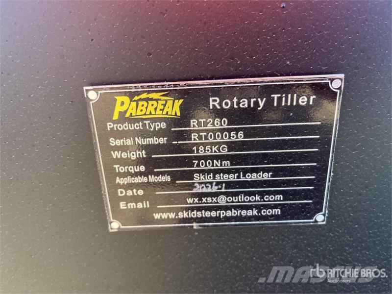 PABREAK RT260 1830 mm Skid Steer Tiller (Unused) Почвеные фрезы