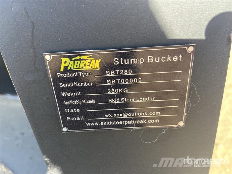 PABREAK SBT280 Skid Steer Stump Bucket (Unused) Skovle