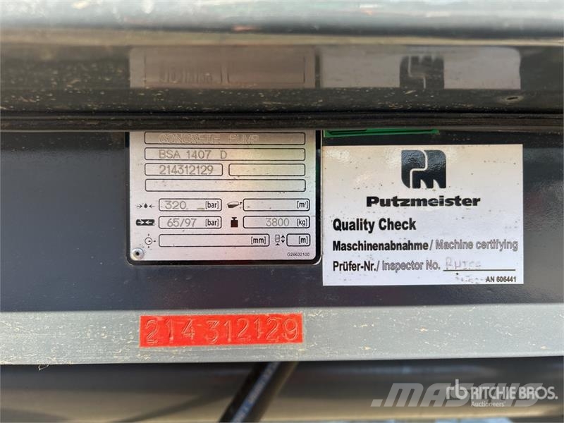 Putzmeister 1407D Concrete Pump (Unused) コンクリートポンプ車