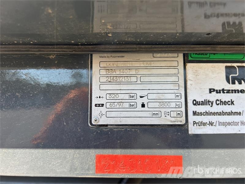 Putzmeister 1407D Concrete Pump (Unused) コンクリートポンプ車