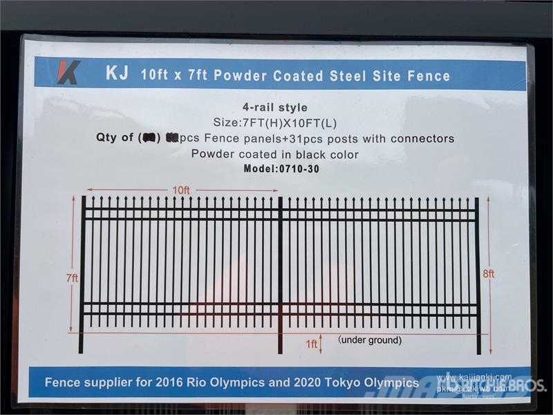  Quantity of (16) KJ 10 ft x 7 ft Powder Coated pan Attrezzature per recinzioni