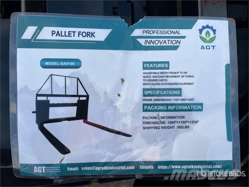 Quantity of (8) AGT SAII100 1230 mm Skid Steer Fo Građevinarske viljuške