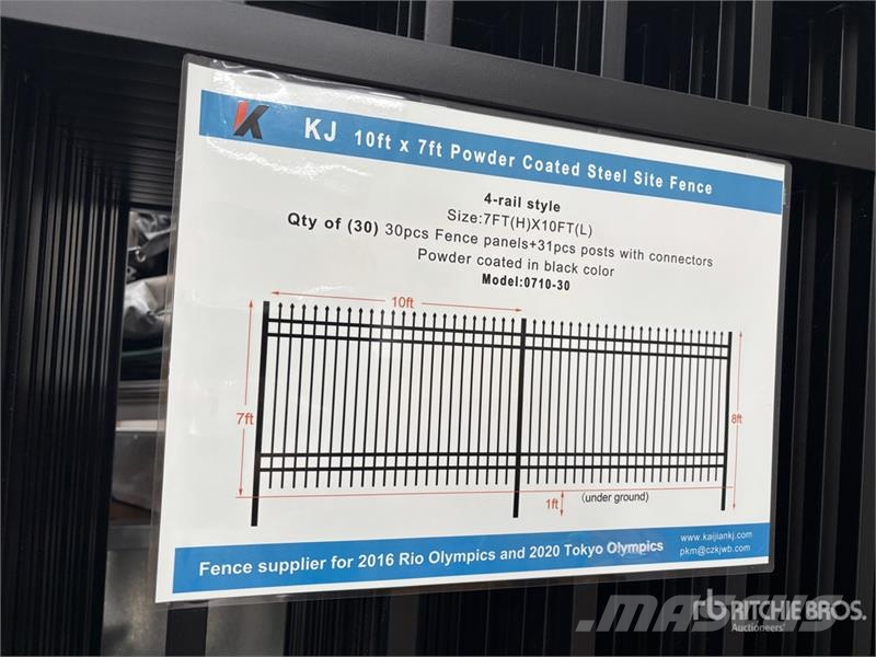 Quantity of KJ 0710-30 10 ft Powder Coated panels 围栏设备