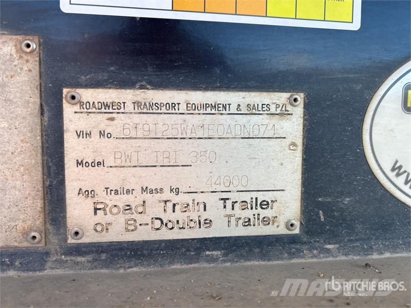 Roadwest 5 m Tri/A B-Double Lead Side Dump Trailer Bañera