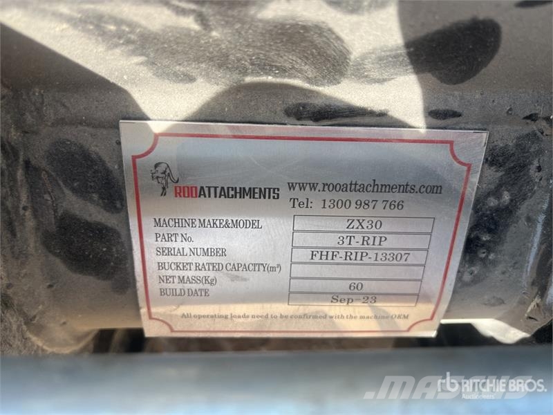 Roo Attachments 700 mm Q/C Excavator Ripper - Fits ZX3 Навесные рыхлители