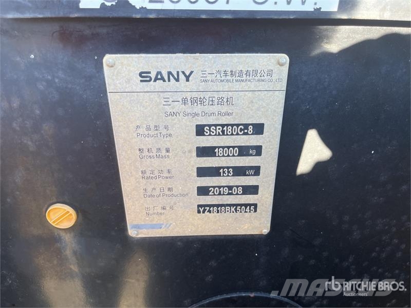 Sany SSR180C-8 Padfoot Drum Compactor 单轮压路机