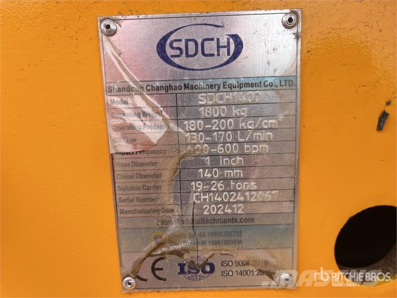 SDCH 1400 Hydraulic Breaker - Fits 19 - 26 ton (Un Hammers / Breakers