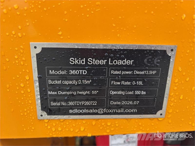 SDLOOL SL360TD Mini Skid Steer Loader (Unused) Skid steer loaders