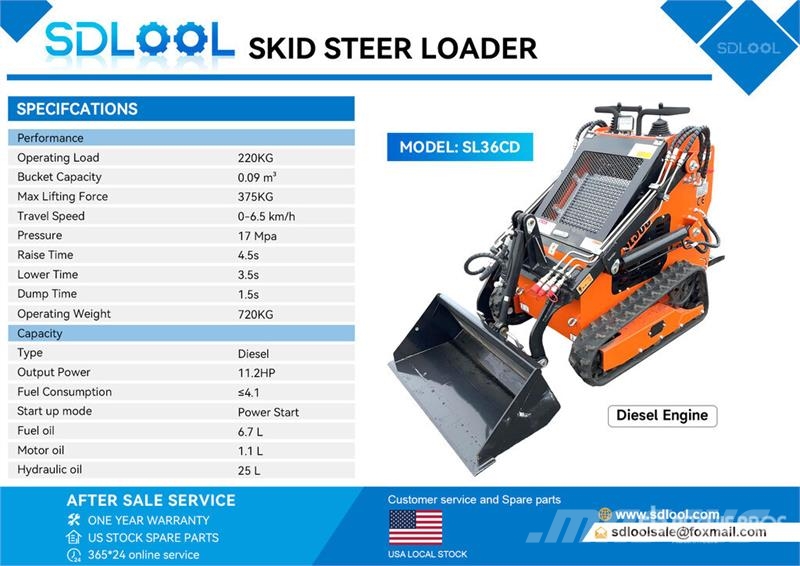 SDLOOL SL36CD Mini Compact Track Loader (Unused) Skid steer loaders