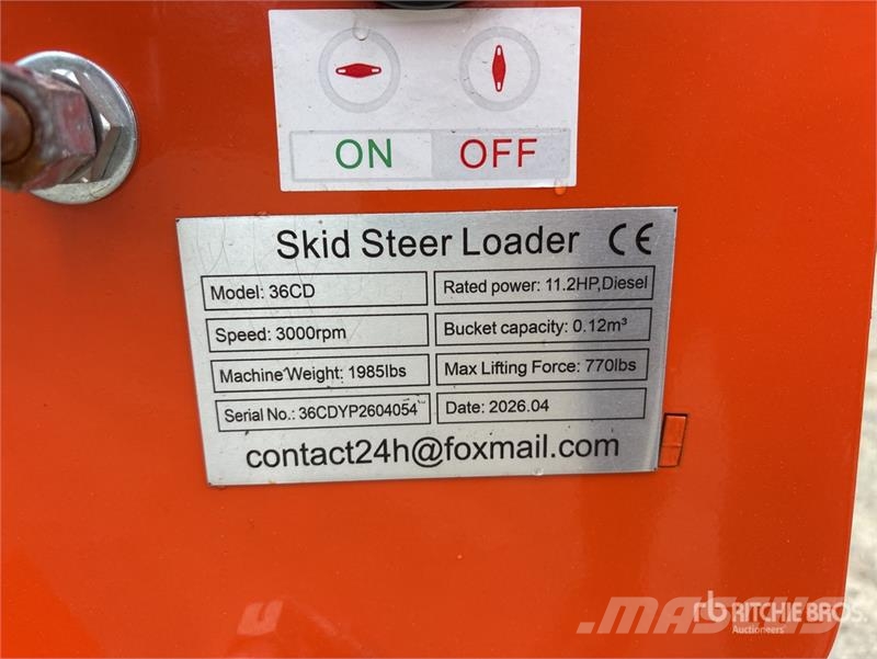  SDLOOL SL36CD Mini Skid Steer Loader (Unused) Skid steer loaders