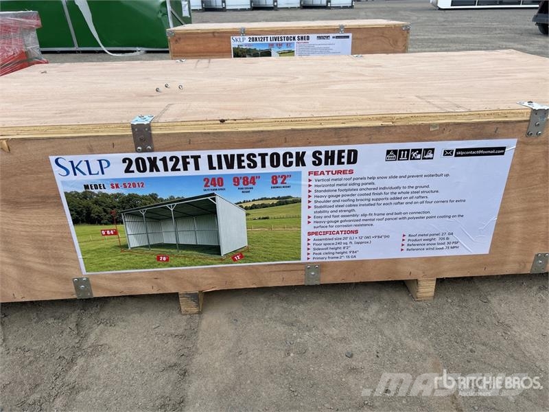  SKLP SK-S2012 20 ft x 12 ft Livestock Shed (Unused المباني الإطار الصلب