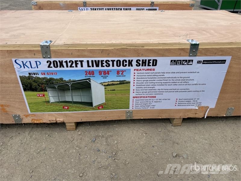  SKLP SK-S2012 20 ft x 12 ft Livestock Shed (Unused المباني الإطار الصلب