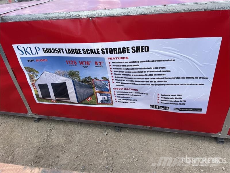 SKLP SK-S5025 25 ft x 50 ft Large Scale Storage Bu Teräsrunkorakennukset