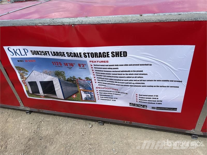 SKLP SK-S5025 25 ft x 50 ft Large Scale Storage Bu Teräsrunkorakennukset