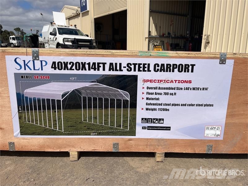 SKLP SK-SC40 20 ft x 40 ft All-Steel Carport (Unus Edificación de acero