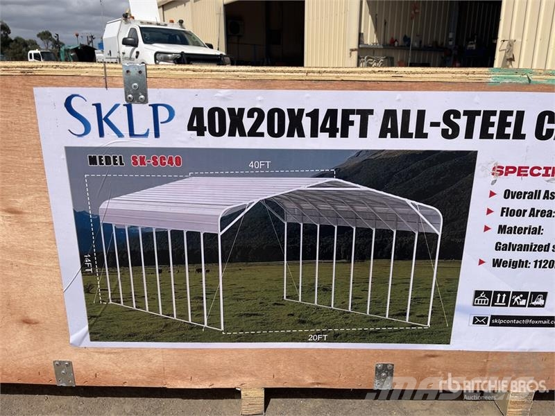 SKLP SK-SC40 20 ft x 40 ft All-Steel Carport (Unus Edificación de acero