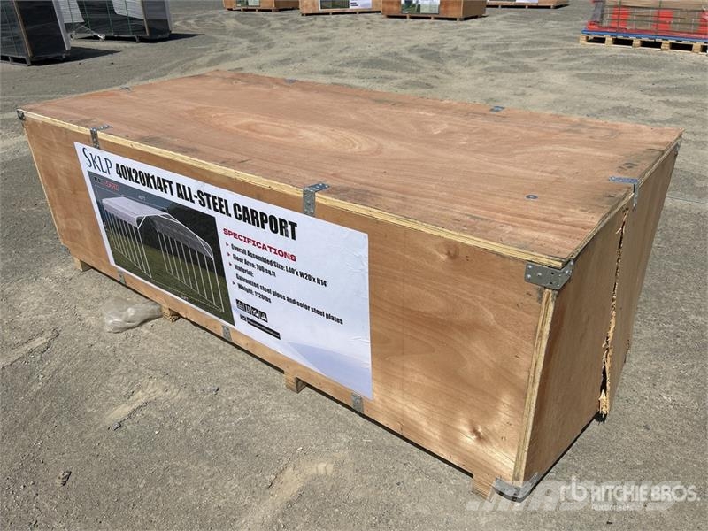  SKLP SK-SC40 20 ft x 40 ft All-Steel Carport (Unus Teräsrunkorakennukset