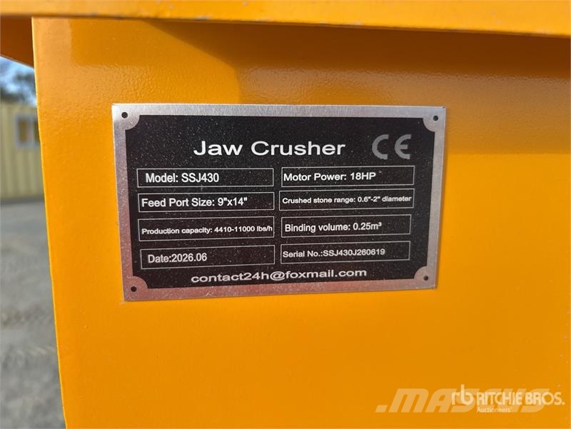 SKLP SK-SSJ430 Jaw Crusher (Unused) Frantoi