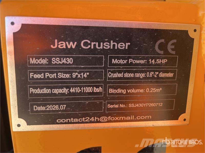  SKLP SK-SSJ430 Jaw Crusher (Unused) جراشات