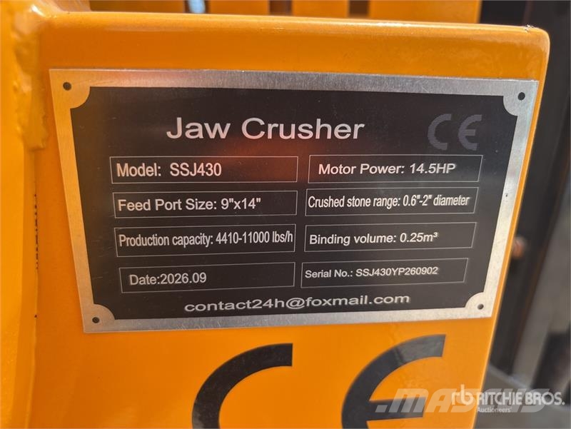 SKLP SK-SSJ430 Jaw Crusher (Unused) Drtící zařízení