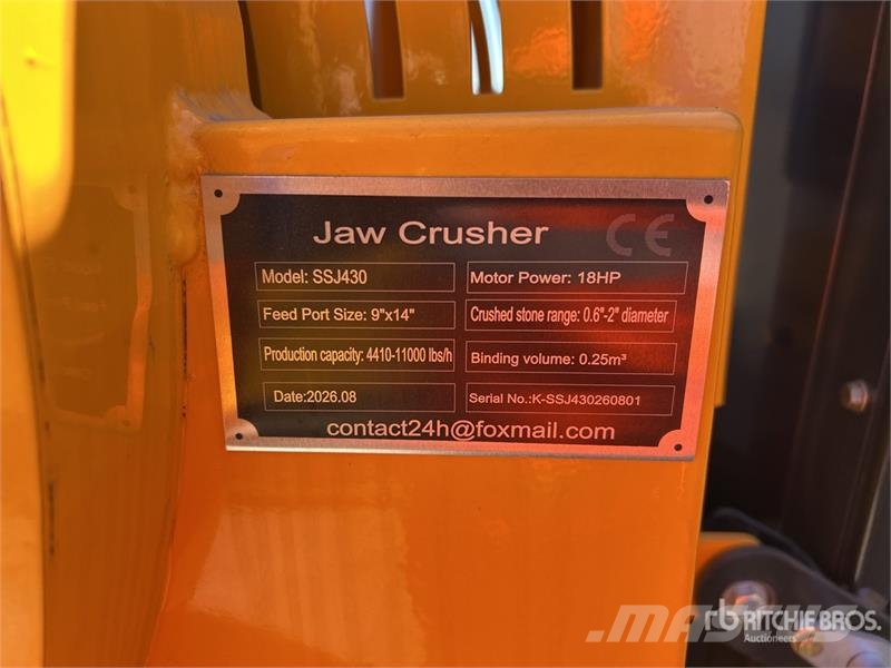  SKLP SK-SSJ430 Jaw Crusher (Unused) Crushers