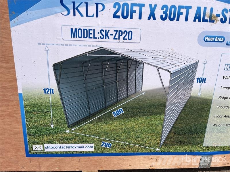  SKLP SK-ZP20 20 ft x 30 ft All-Steel Enclosed Carp Edificación de acero