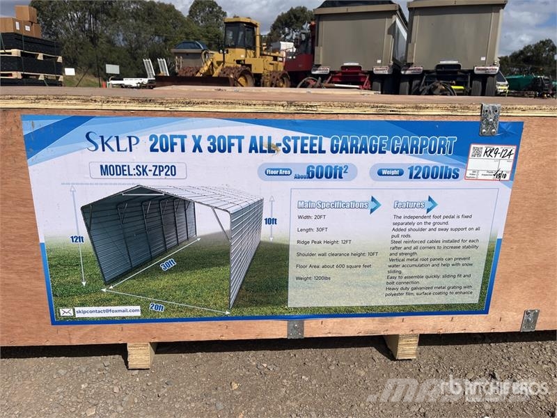  SKLP SK-ZP20 20 ft x 30 ft All-Steel Enclosed Carp Edificación de acero