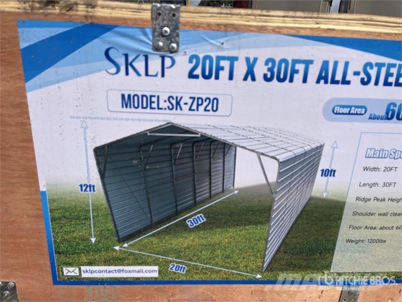 SKLP SK-ZP20 20 ft x 30 ft All-Steel Enclosed Carp Edificación de acero