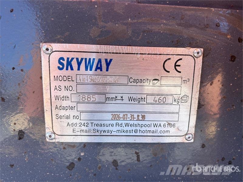  Skyway WBCT-4IN1 1885 mm Multi-Purpose Skid Steer  Buckets