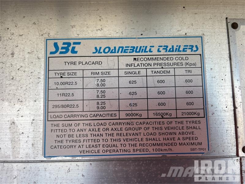 Sloanebuilt 7.8 m Quad Dog End Dump Trailer Bañera