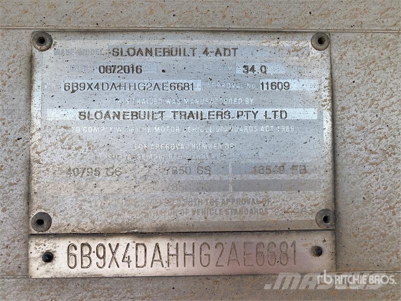 Sloanebuilt 8 m Quad Dog End Dump Trailer Bañera