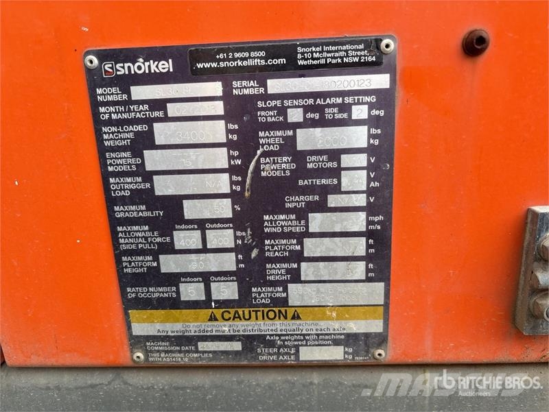 Snorkel SL30SL Diesel Scissor Lift (Inoperable) Scissor lifts
