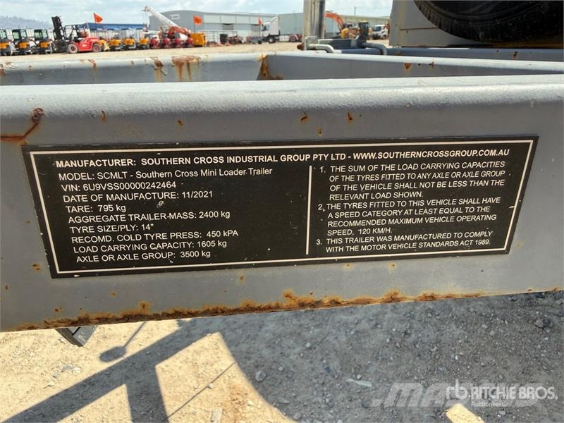SOUTHERN CROSS 2.4 m Bogie/A Equipment Trailer Biltransporter henger