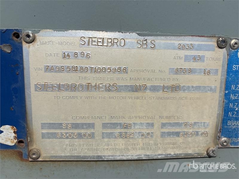 Steelbro 13.6 m Tri/A Side Loading Container Trailer Container trailers