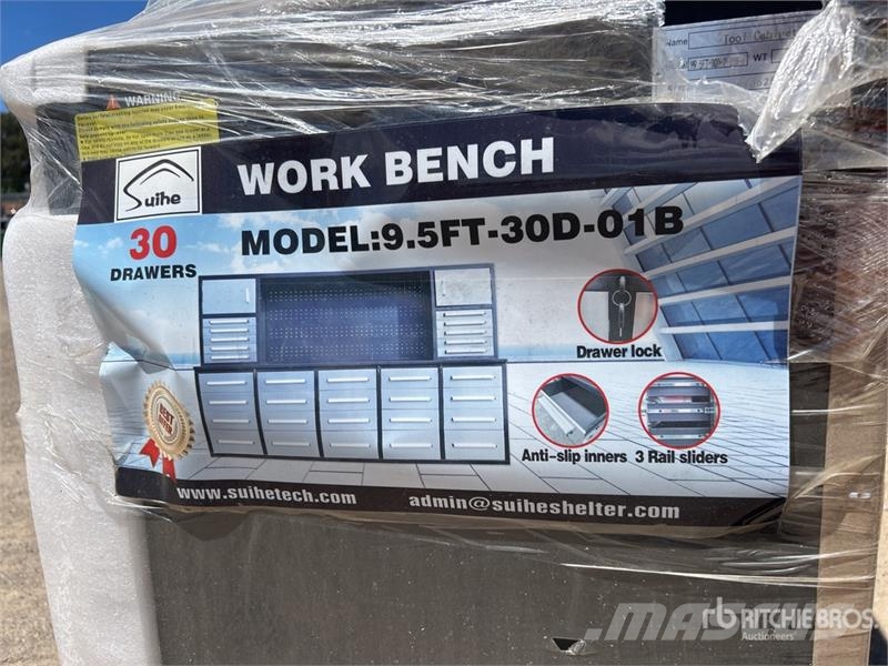 Suihe 2750 mm 30-Drawer Workbench (Unused) Other components