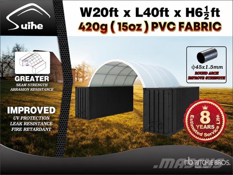 Suihe C2040-420gPVC 20 ft x 40 ft Storage Canopy (Unused Otros