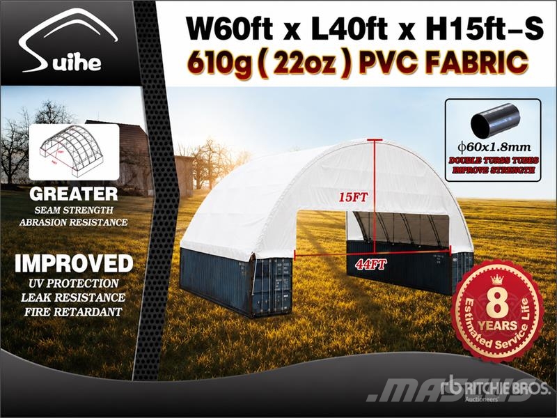 Suihe C604015S-610gPVC 60 ft x 40 ft x 15 ft Storage Can معدات البناء - غير ذلك