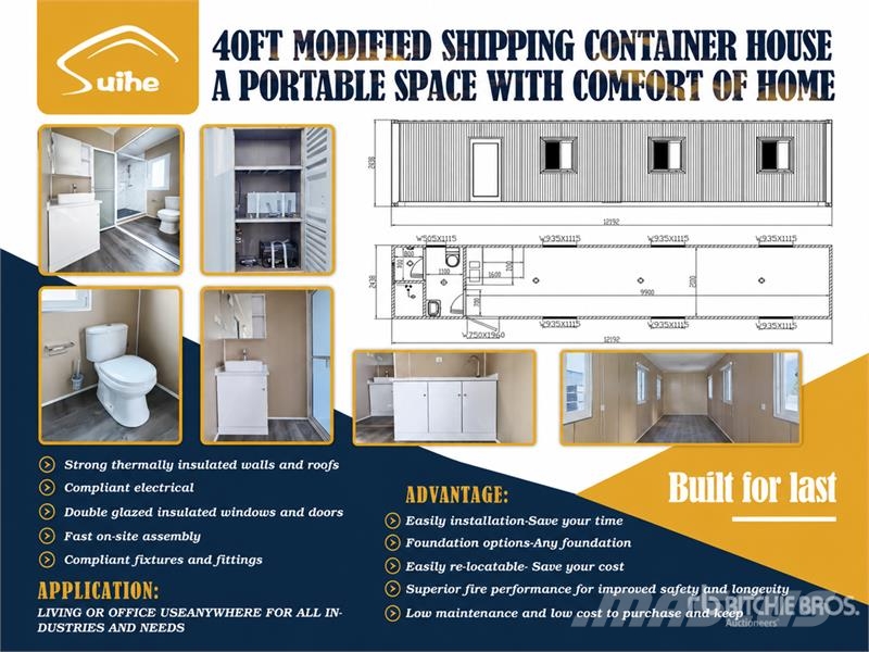 Suihe NCH-40HQ 12.1 m x 2.4 m Container House Ostale prikolice