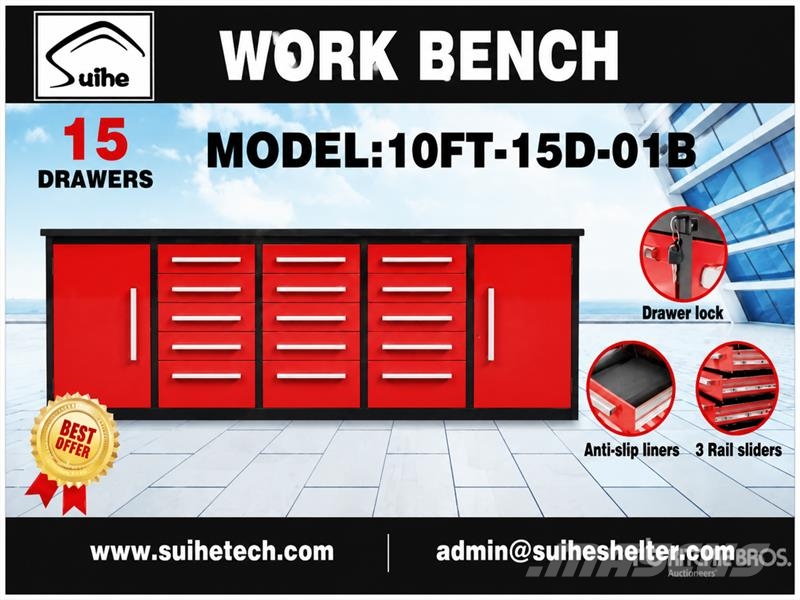 Suihe NWB-15DR-2 -10 10 ft 15-Drawer Workbench (Unused) Inne akcesoria