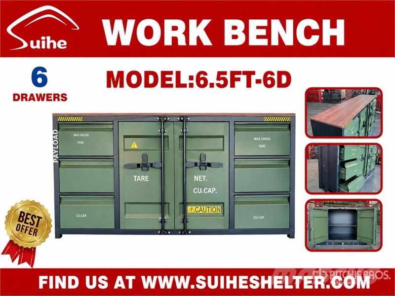Suihe NWB-6D-2 6 ft 5 in 6-Drawer Workbench (Unused) Other components