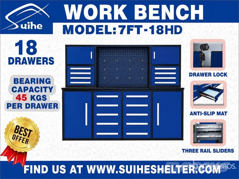 Suihe NWB-H18DB-7 7 ft 18-Drawer Workbench (Unused) Inne akcesoria