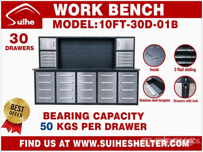 Suihe NWB-H30DS-10 10 ft 30-Drawer Workbench (Unused) Inne akcesoria