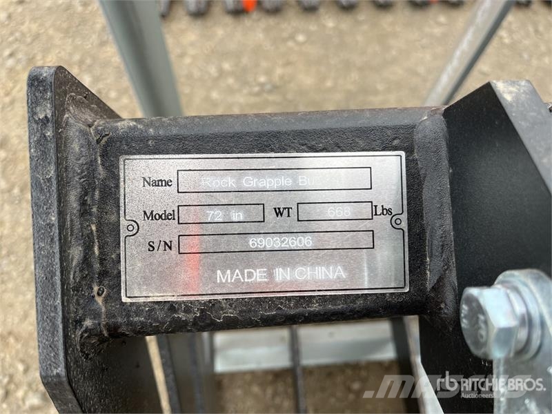 Suihe SSRGB-72 72 in Skeleton Skid Steer Grapple Bucket Kourat