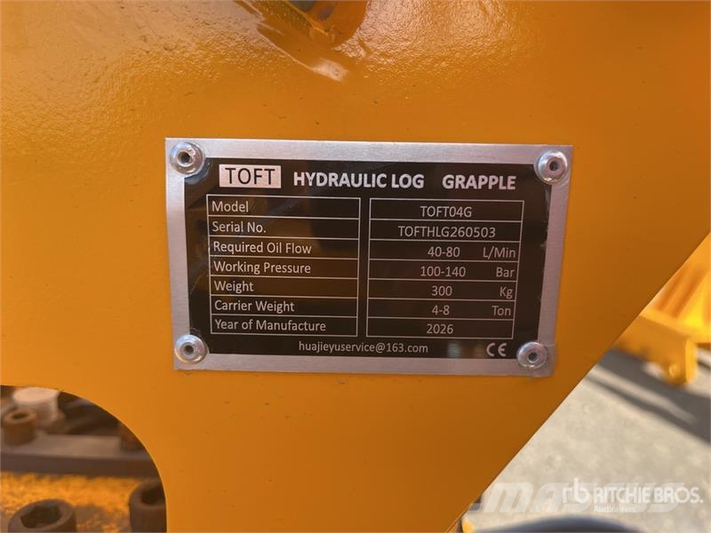 TOFT 04G 1550 mm Excavator Grapple - Fits 4-8 ton Grapples