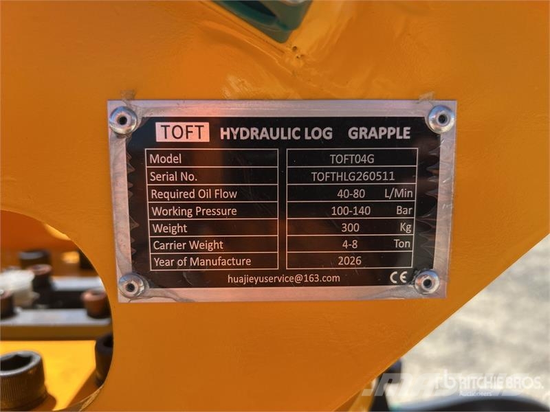  TOFT 04G Q/C Rotating Excavator Grapple - Fits 4 - خطاطيف