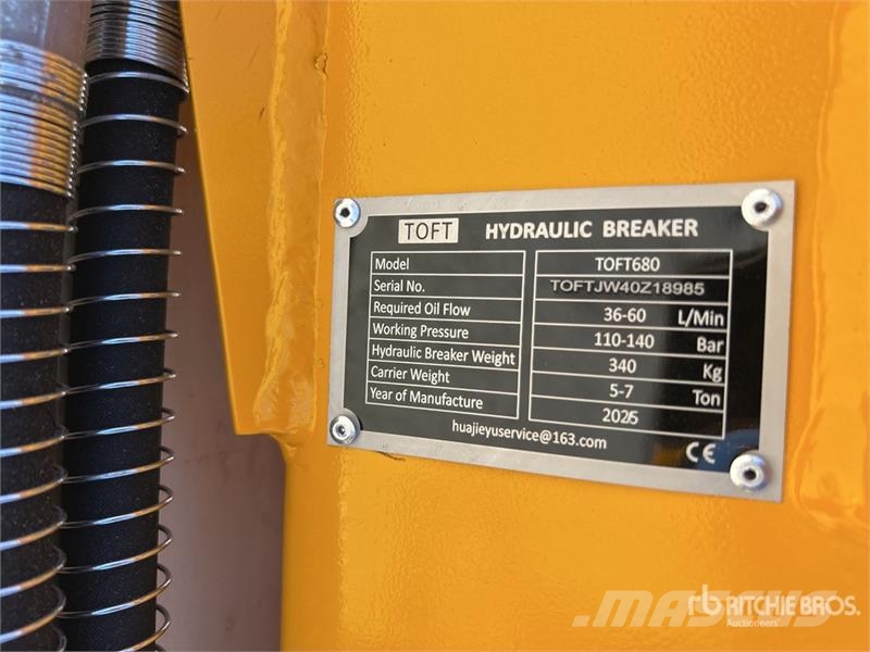  TOFT 680 Q/C Hydraulic Breaker - Fits 5 - 7 Ton (U 破碎锤