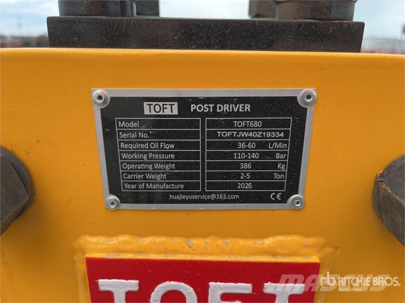 TOFT 680 Skid Steer Post Driver (Unused) Piirdeaia varustus