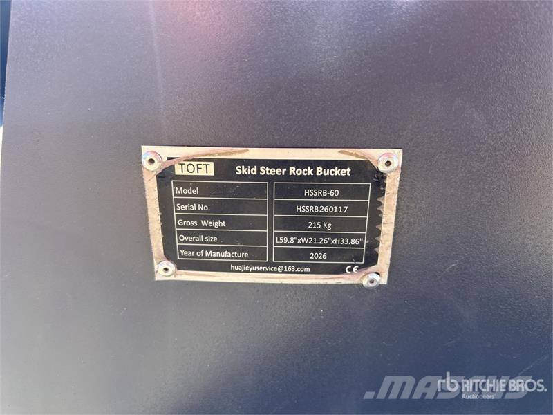  TOFT HSSB-60 1500 mm General Purpose Skid Steer Bu Buckets